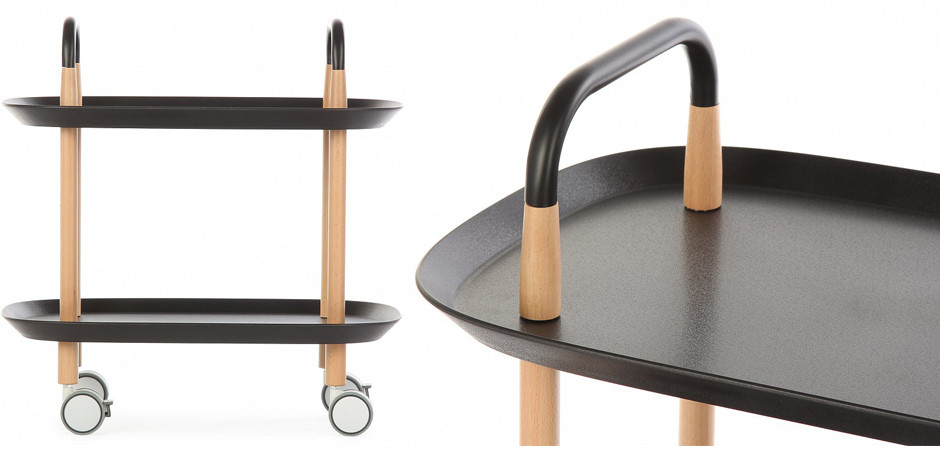 Приставной столик двухъярусный на колесиках