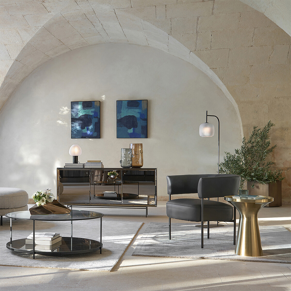 Приставной столик из латуни Grant Brass Side Table