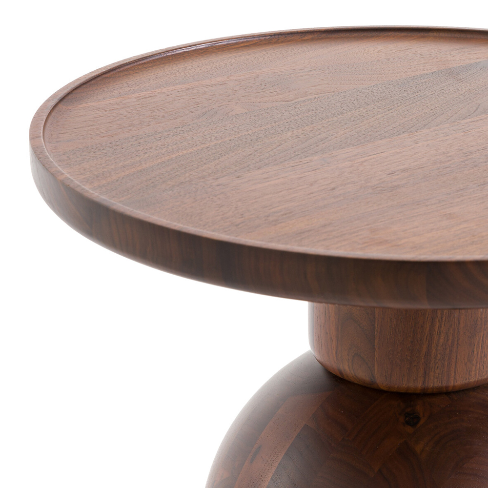 Приставной столик из массива Kobe Dark Wooden Side Table