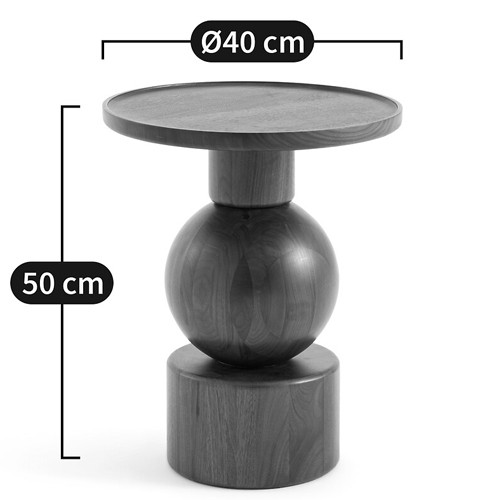 Приставной столик из массива Kobe Dark Wooden Side Table