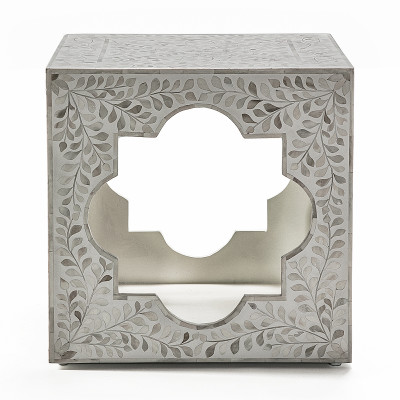 Приставной столик с перламутром Bone Inlay Side Table Floral Design