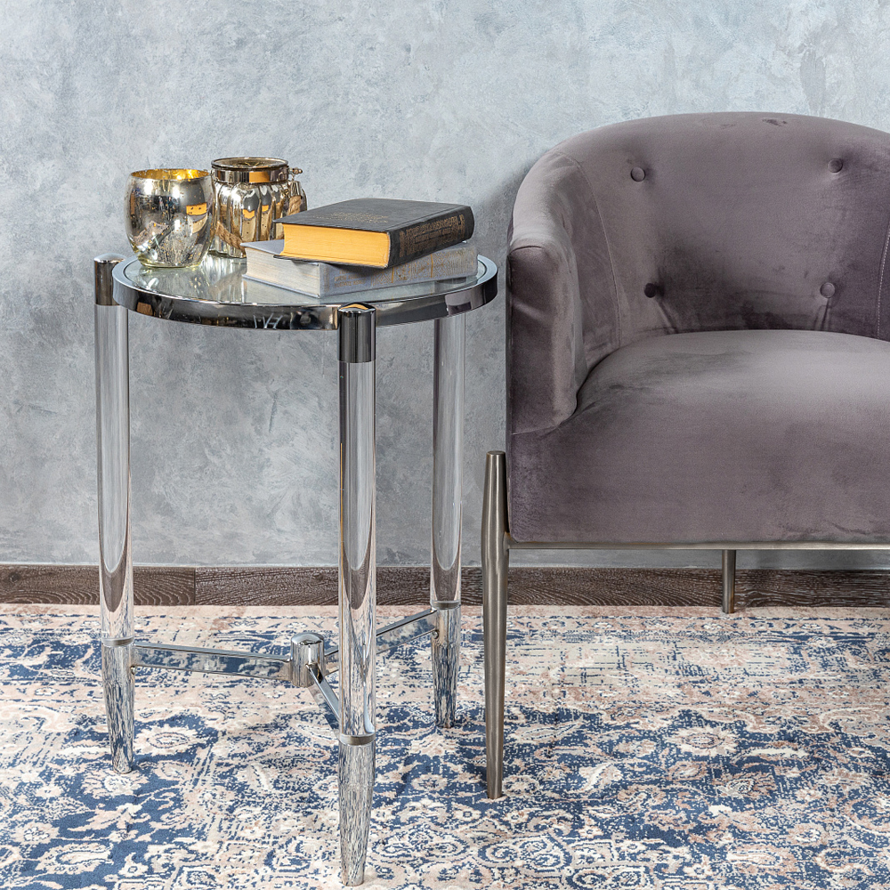 Приставной столик со стеклянной столешницей Deimos