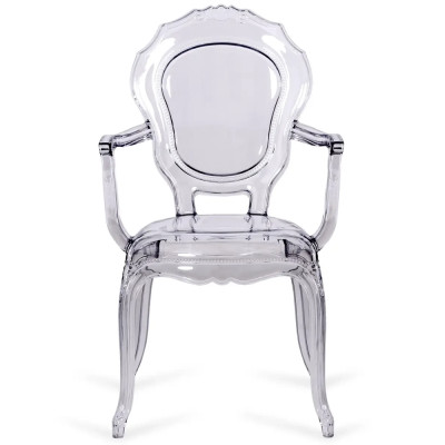 Прозрачный стул с подлокотниками LOUIS GHOST CHAIR Grey