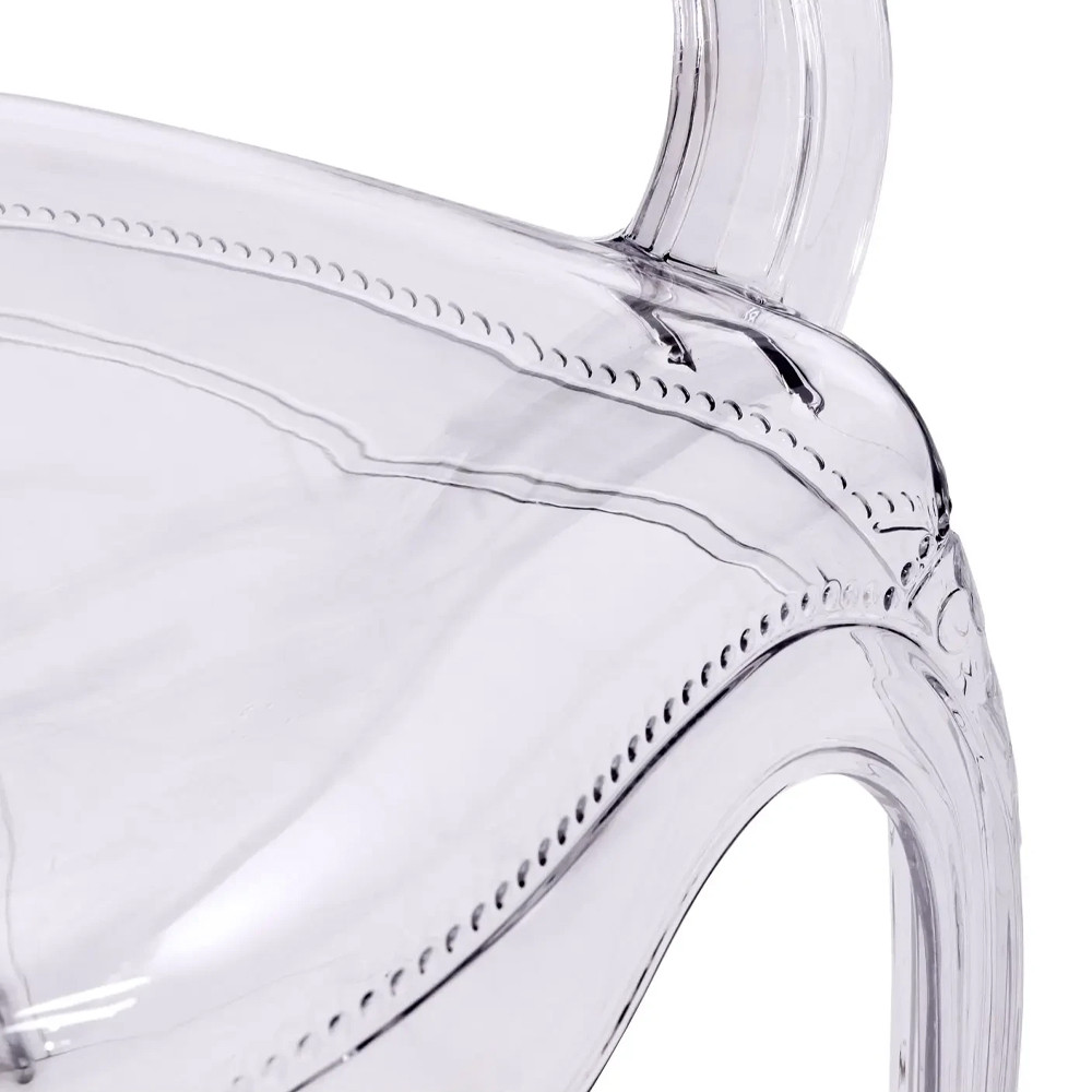 Прозрачный стул с подлокотниками LOUIS GHOST CHAIR Grey