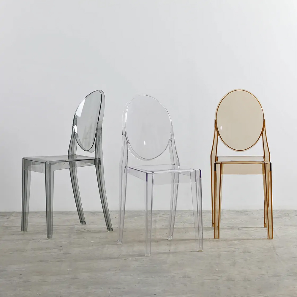 Прозрачный стул с серым оттенком LOUIS GHOST CHAIR