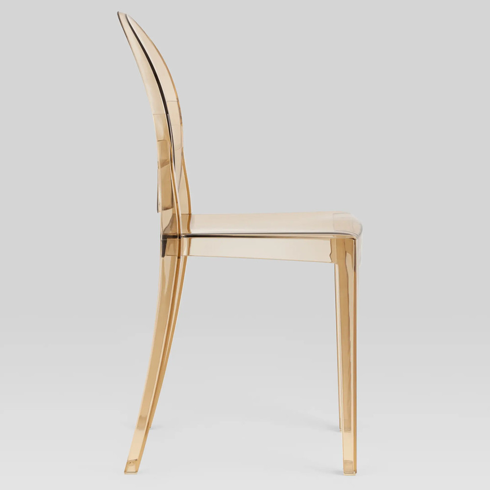 Прозрачный стул с янтарным оттенком LOUIS GHOST CHAIR
