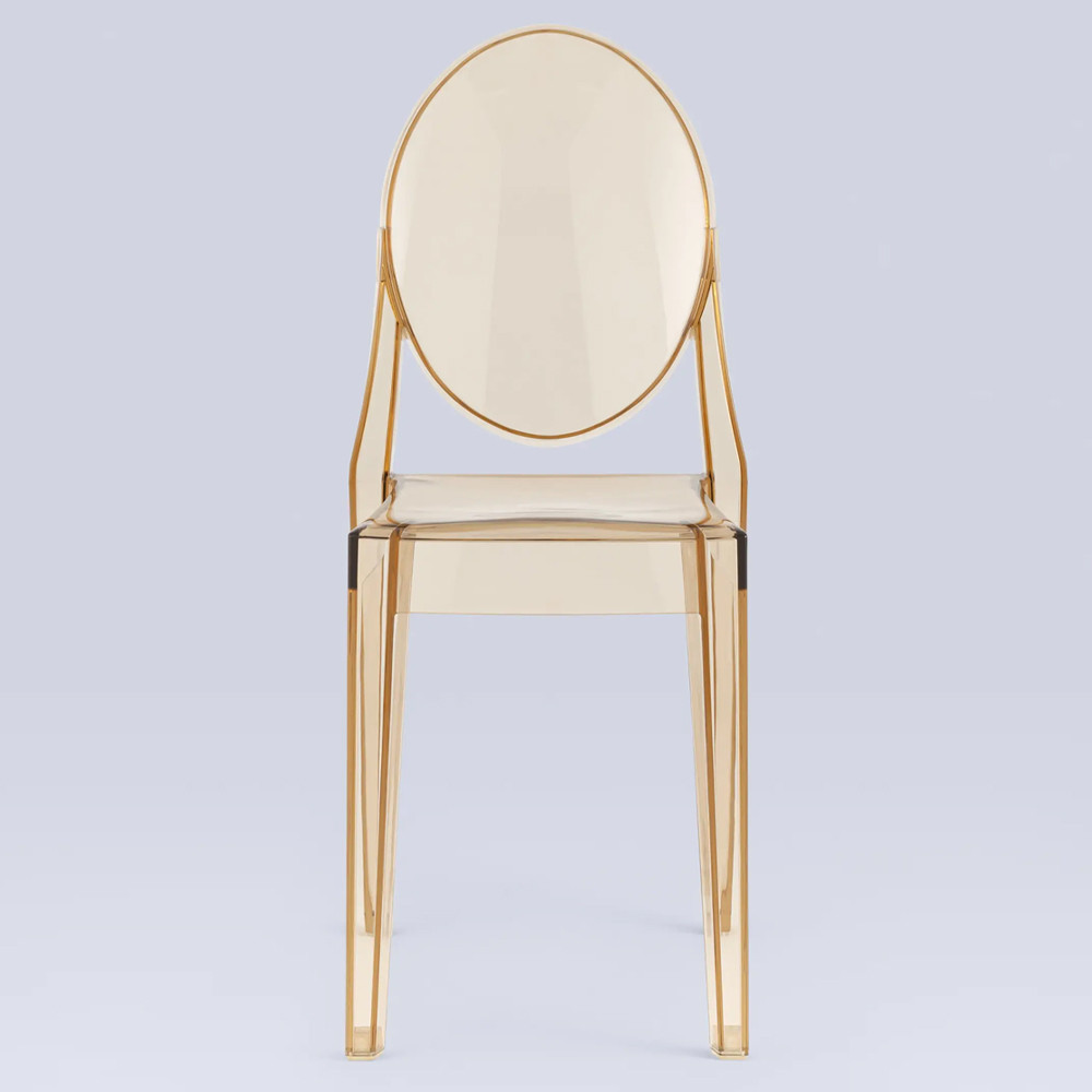 Прозрачный стул с янтарным оттенком LOUIS GHOST CHAIR