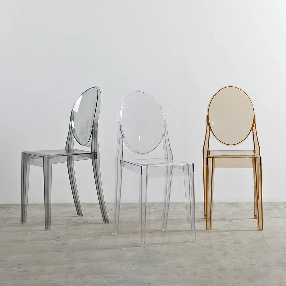 Прозрачный стул с янтарным оттенком LOUIS GHOST CHAIR