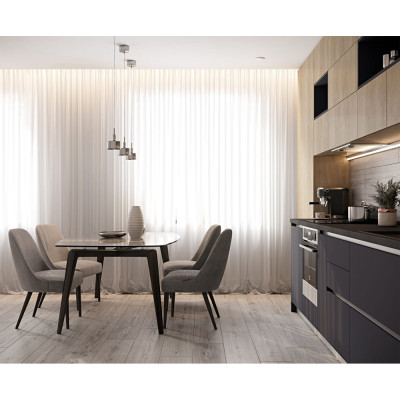 Прямая кухня с фасадом под дерево Maurice Kitchen Set