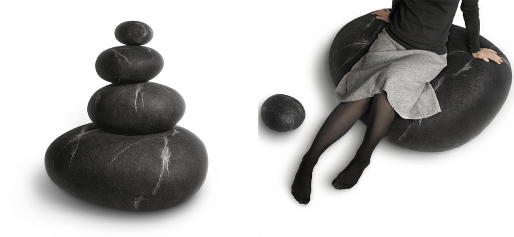 Пуф - Камень Черная Лава