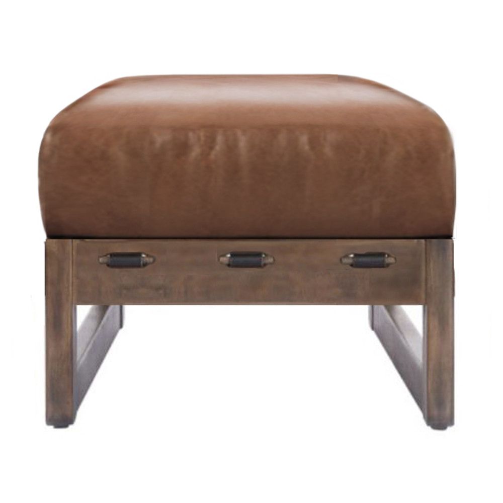 Банкетка Duncan винтажная коричневая кожа