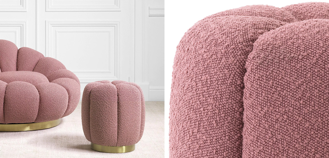 Пуф Eichholtz Stool Orchanic Boucle Rose