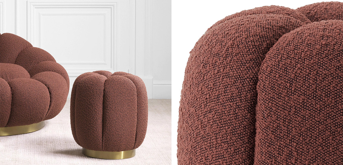 Пуф Eichholtz Stool Orchanic Boucle Rouge