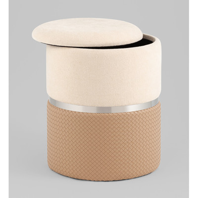 Пуф Mauldine с ящиком бежевый с экокожей