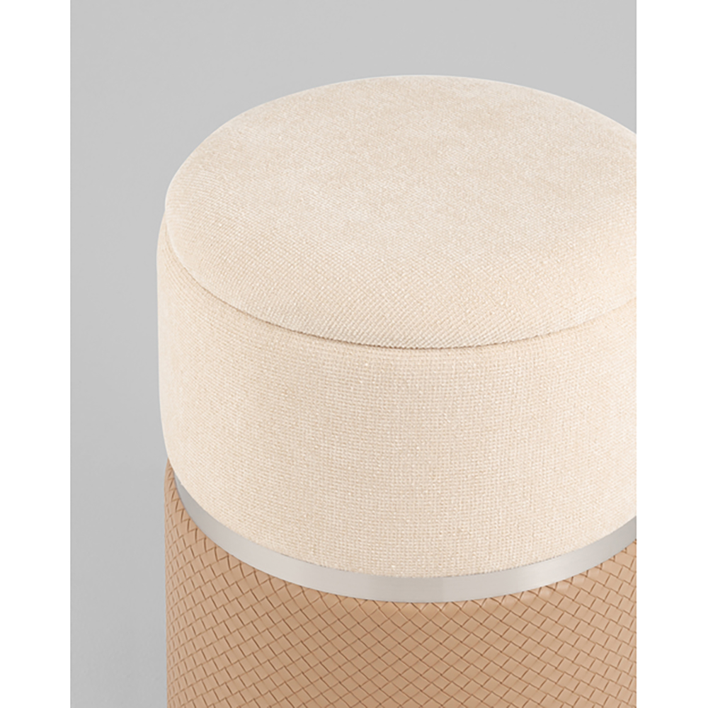 Пуф Mauldine с ящиком бежевый с экокожей