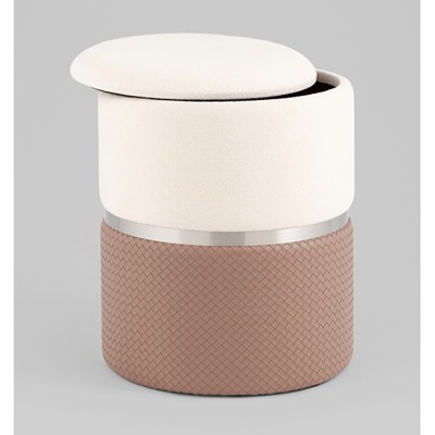 Пуф Mauldine с ящиком светло-коричневый с экокожей