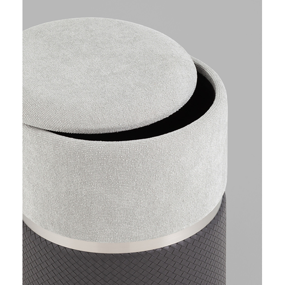 Пуф Mauldine с ящиком серо-черный с экокожей