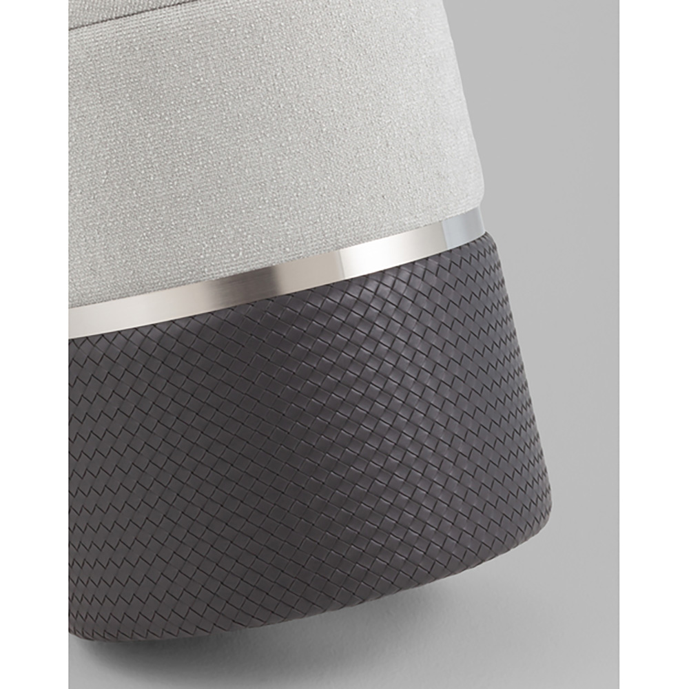 Пуф Mauldine с ящиком серо-черный с экокожей