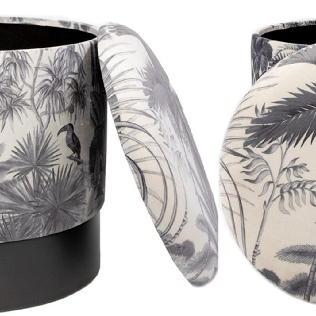 Пуф PUF Jungle Print plants&toucan small