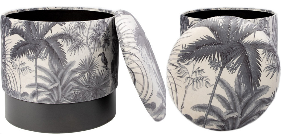 Пуф PUF Jungle Print plants&toucan small
