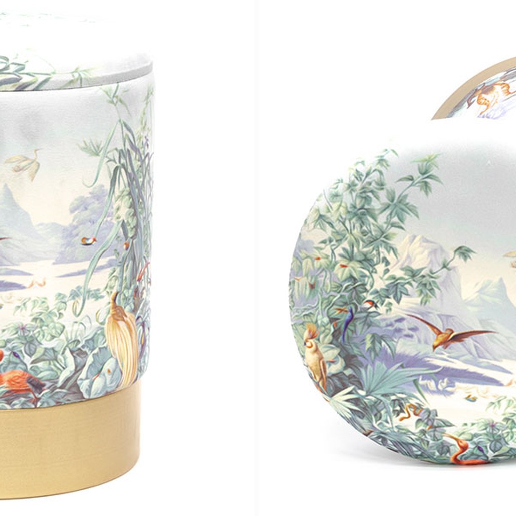 Пуф PUF Jungle Print с крышкой Adrian