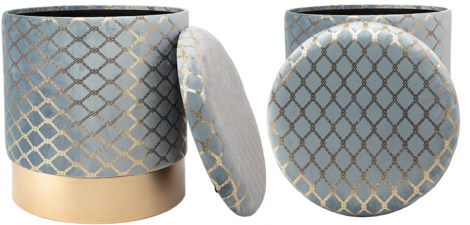 Пуф PUF Upholstery Gold Mesh голубой