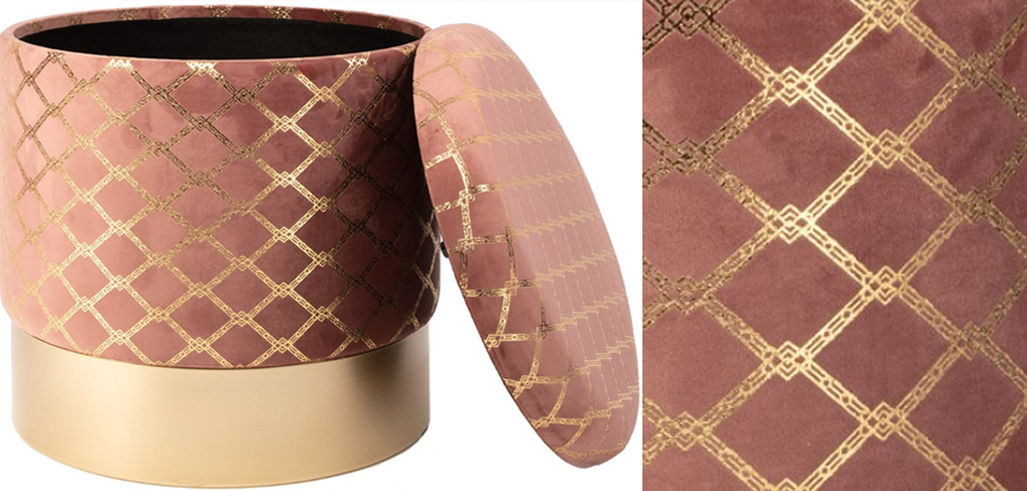 Пуф PUF Upholstery Gold Mesh розовый