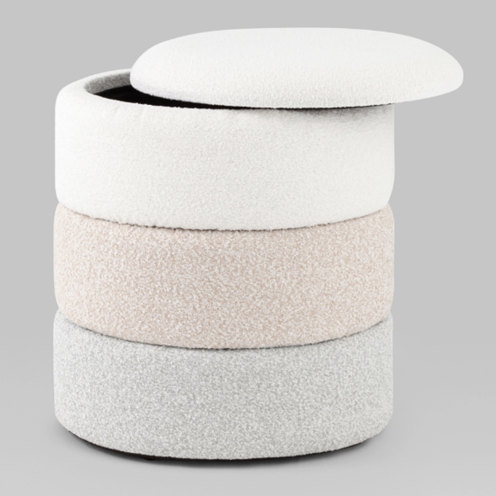 Пуф Three Colors в ткани букле из трех цветов