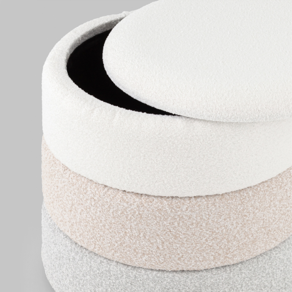 Пуф Three Colors в ткани букле из трех цветов