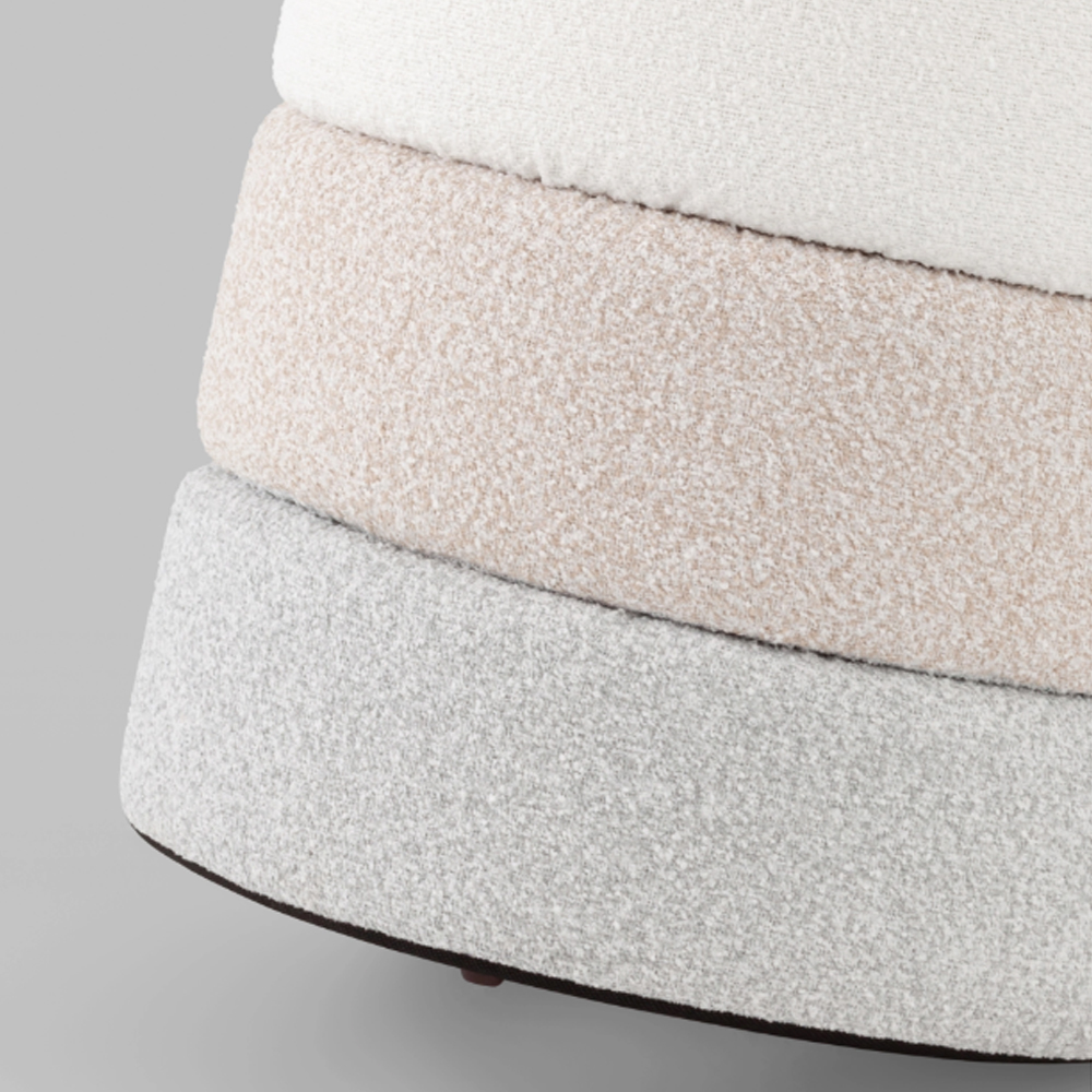 Пуф Three Colors в ткани букле из трех цветов