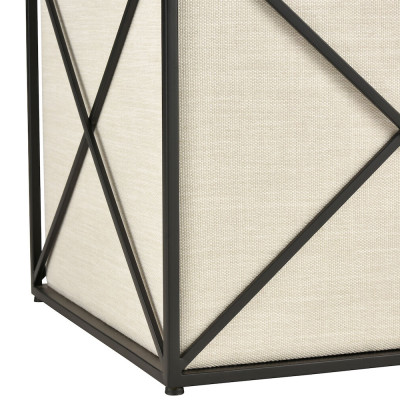 Пуф бежевый с черной металлической рамой Beige Pouf