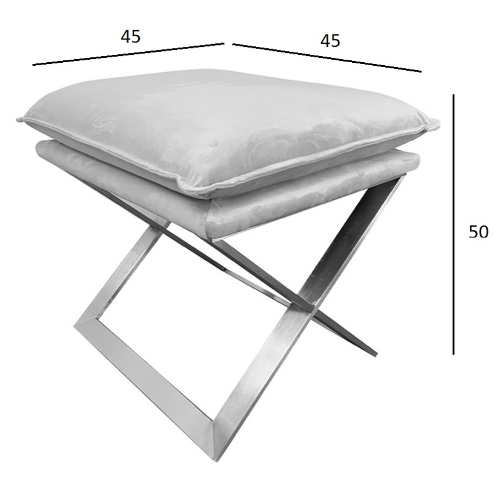 Пуф велюровый на металлическом основании Meekness