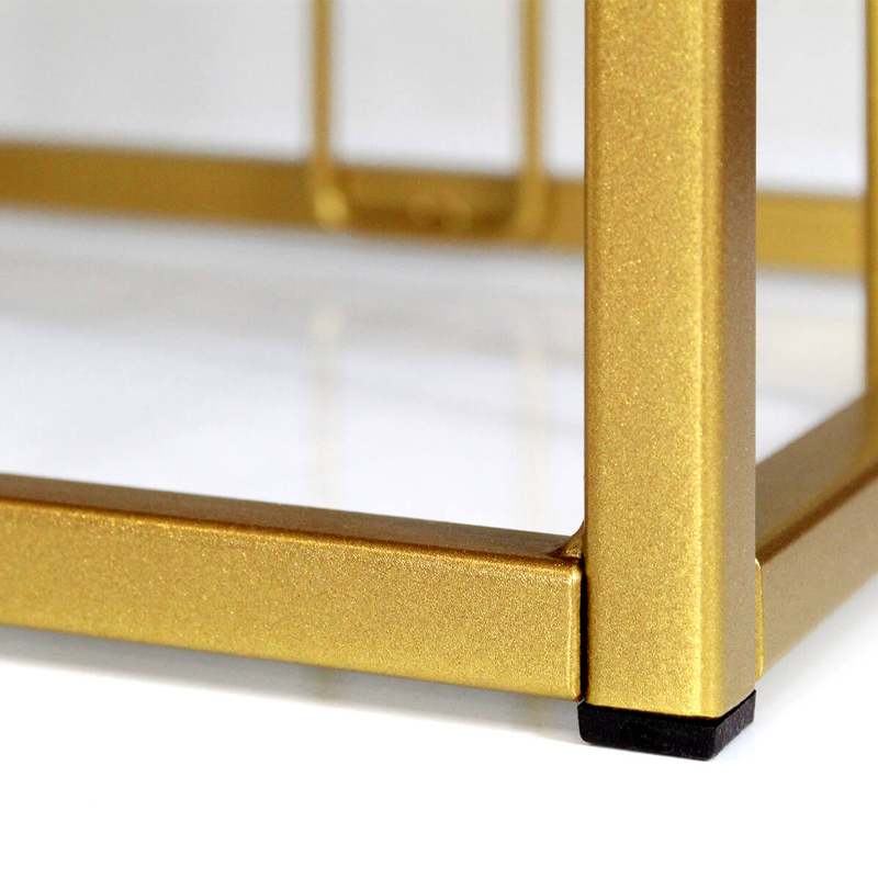 Пуф квадратный голубой велюр на золотом металлическом основании Celeste Blue