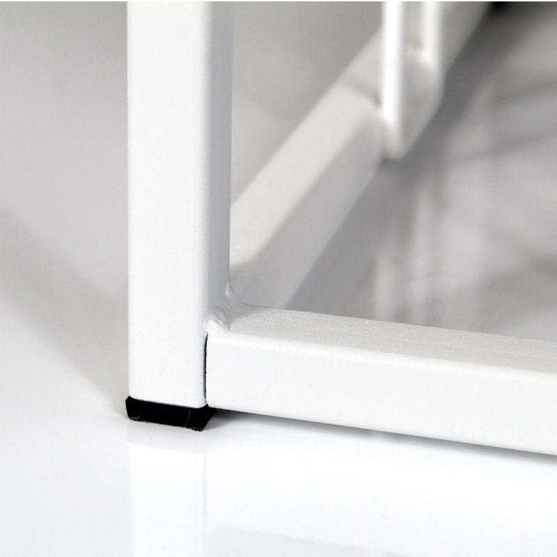 Пуф квадратный фиолетовый велюр на белом металлическом основании Celeste Purple