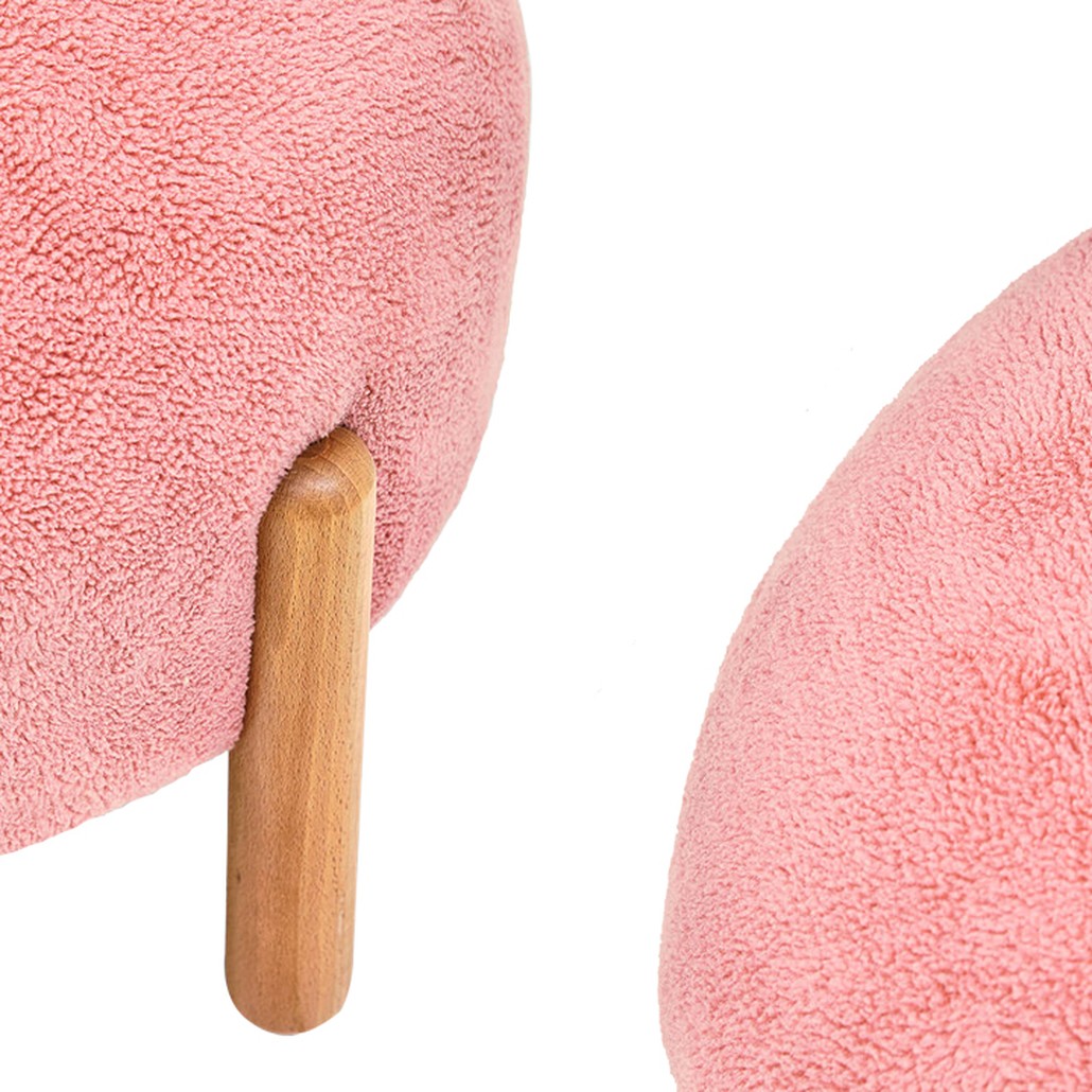 Пуф круглый на деревянных ножках Ralfie Pouf Pink