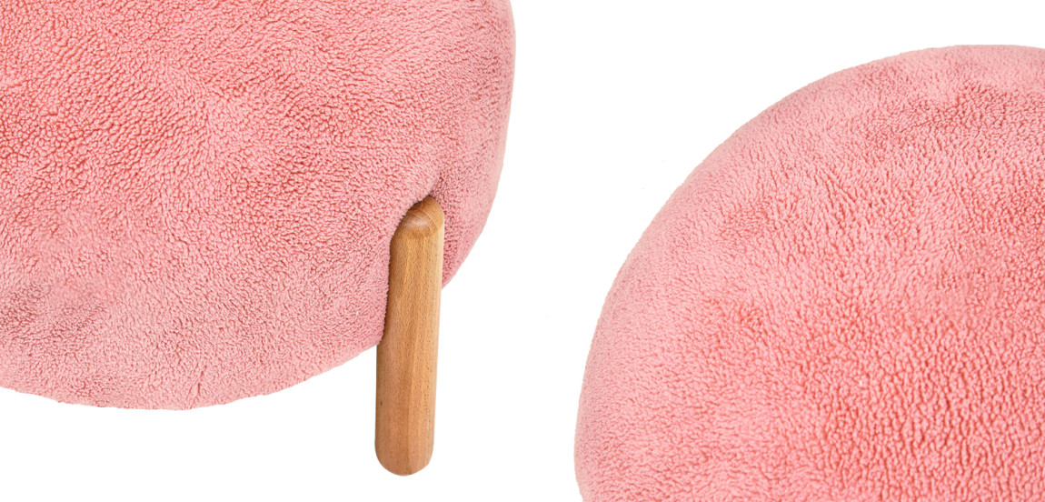 Пуф круглый на деревянных ножках Ralfie Pouf Pink