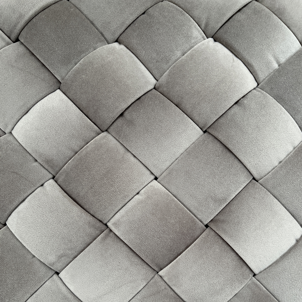 Пуф плетеный велюровый светло-бежевый  Soft Wicker Pouf