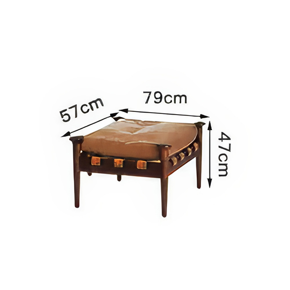 Пуф с каркасом из дерева и обивкой из кожи Furniture Medieval