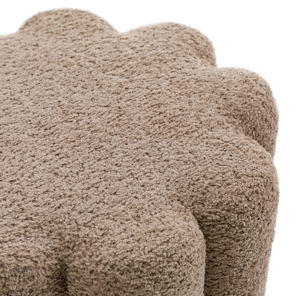 Пуф с обивкой из ткани букле Flo Brown Pouf