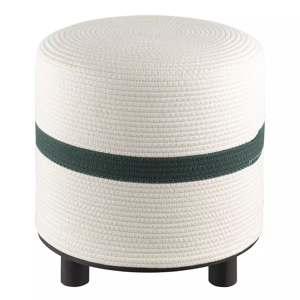 Пуф с плетеной светло-бежевой обивкой Serene Holidays
