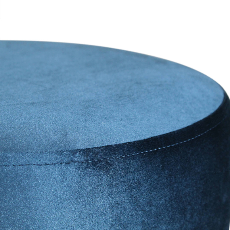 Пуф синий велюр на золотом металлическом основании Golden Belt