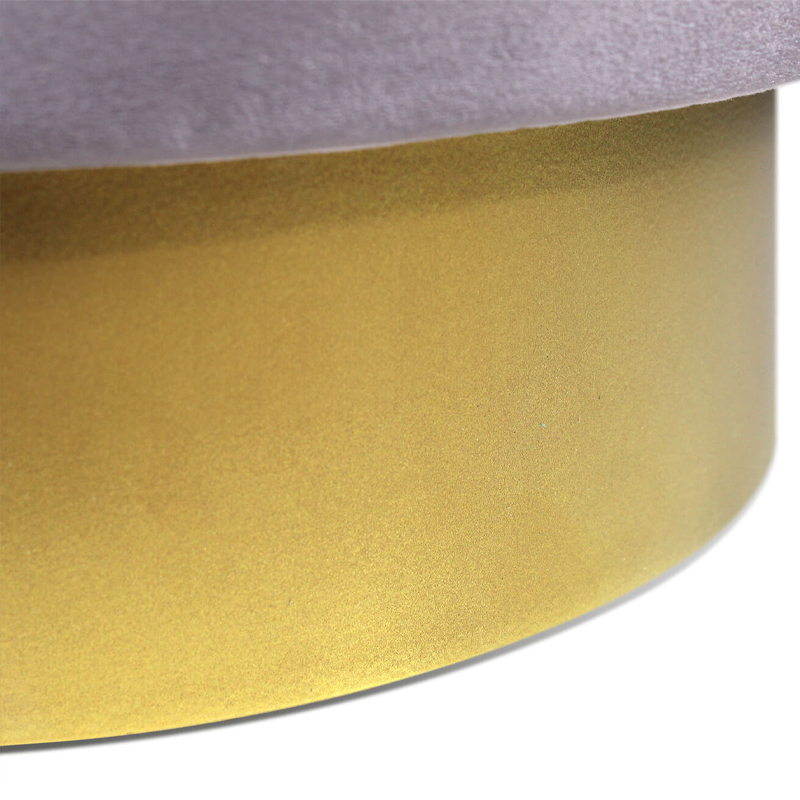 Пуф фиолетовый велюр на золотом металлическом основании Golden Belt