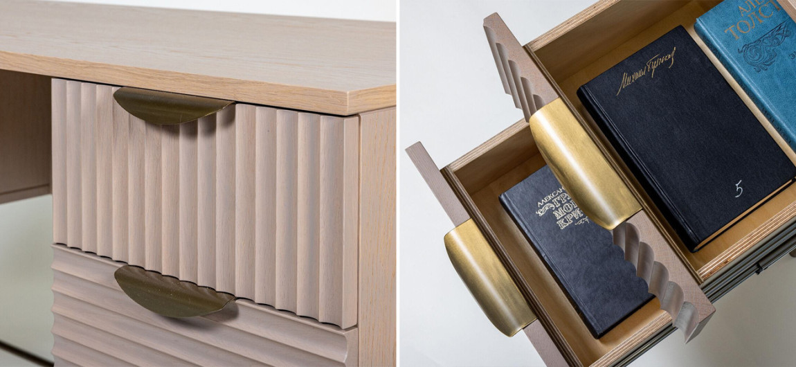 Рабочий стол Antique Order Бежевый Шпон Дуба