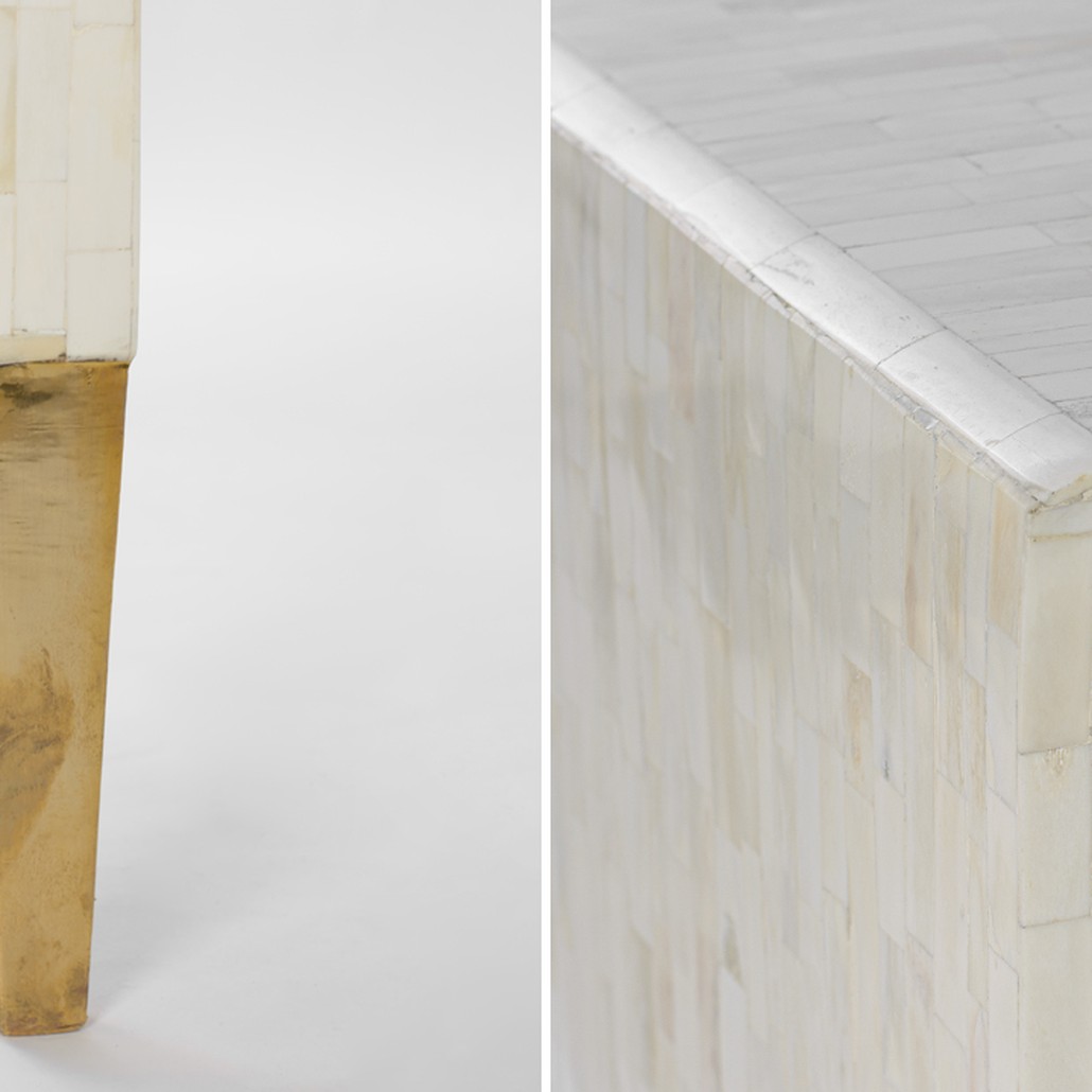 Рабочий стол Bone Inlay Two Drawer Table