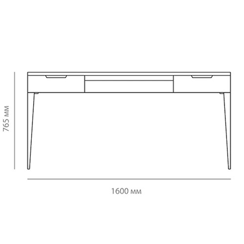 Рабочий стол с прямоугольной белой столешницей и 2-мя ящиками Harper Line