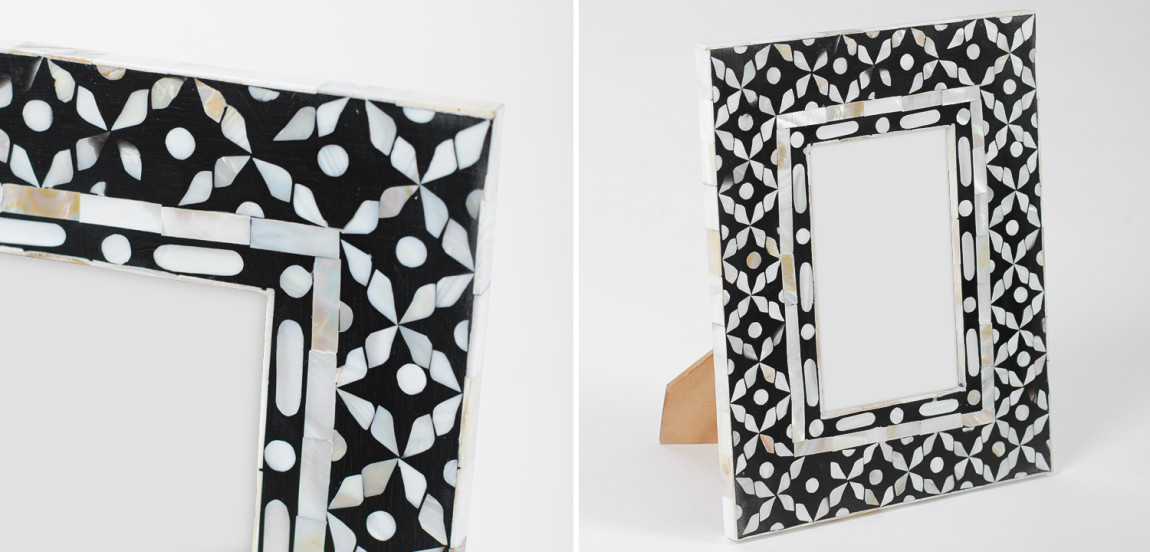 Рама для фото Bone Inlay Pearl Black S