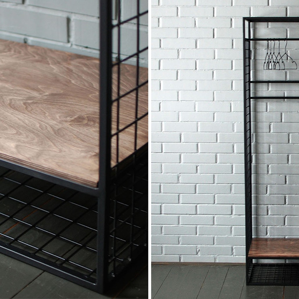 Рейл Caelan Industrial Metal Rust Clothes Rail