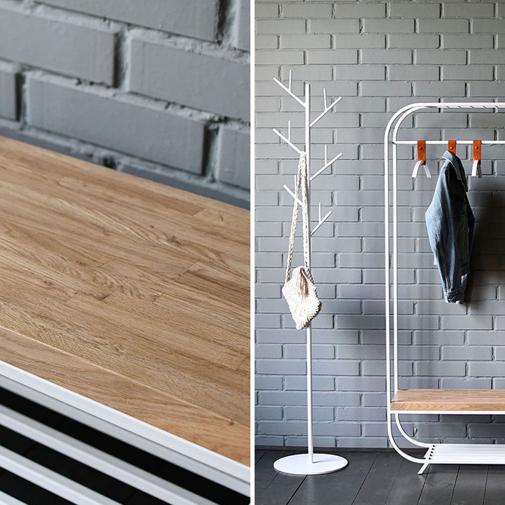 Рейл Jethro Industrial Metal Rust Clothes Rail