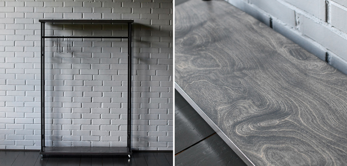 Рейл Lowery Grey Industrial Metal Rust Clothes Rail