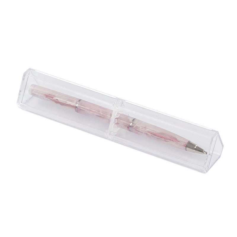 Ручка шариковая из натурального камня Кварц Розовый Stone Pens